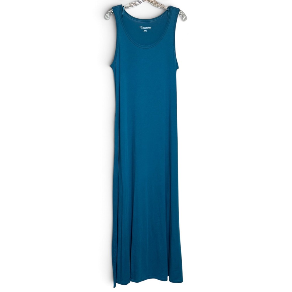 Soft Surroundings Sleeveless Santiago Maxi Dress Teal Reef Medium